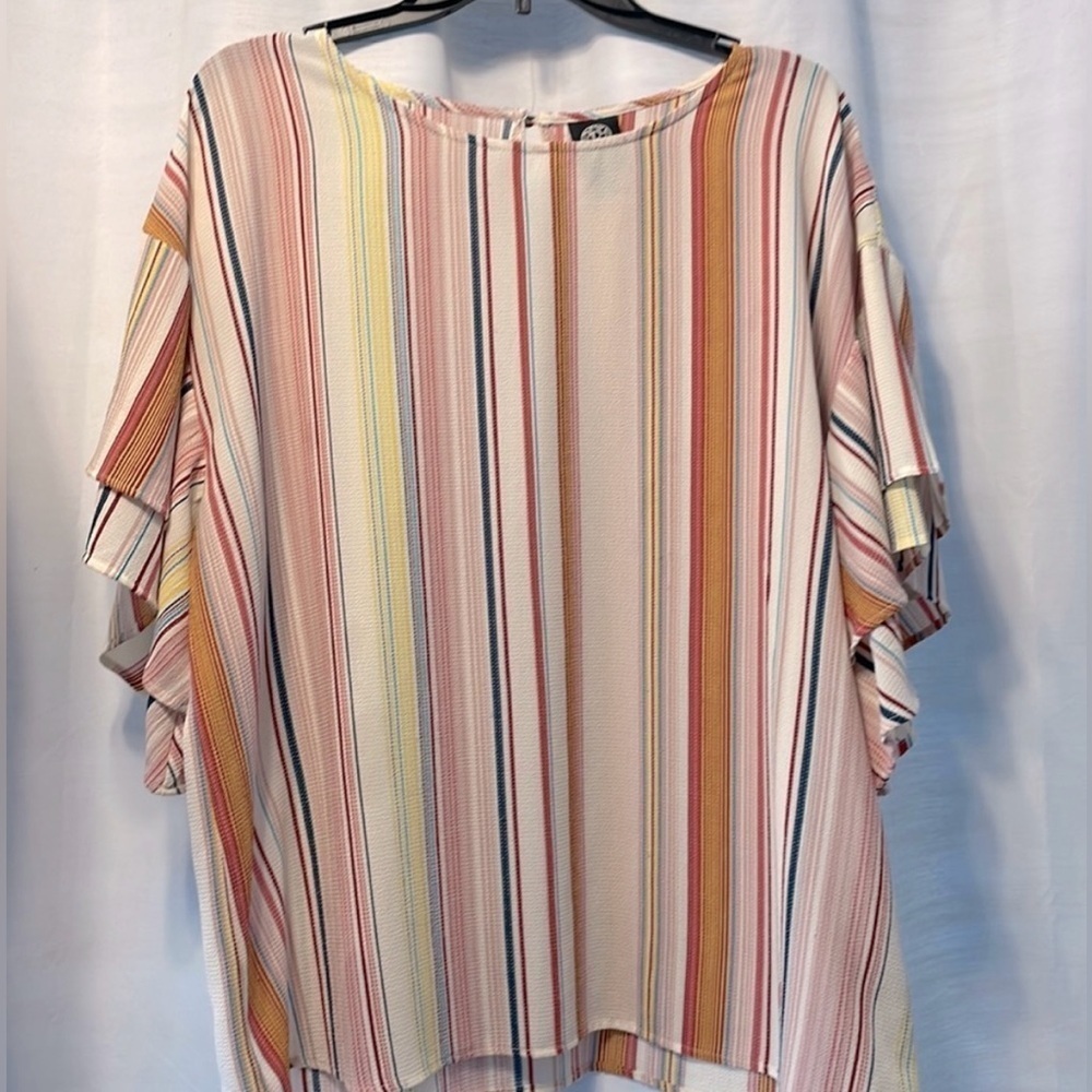 Nordstrom Bobeau Flutter Layered Sleeve Boho Top Size XL